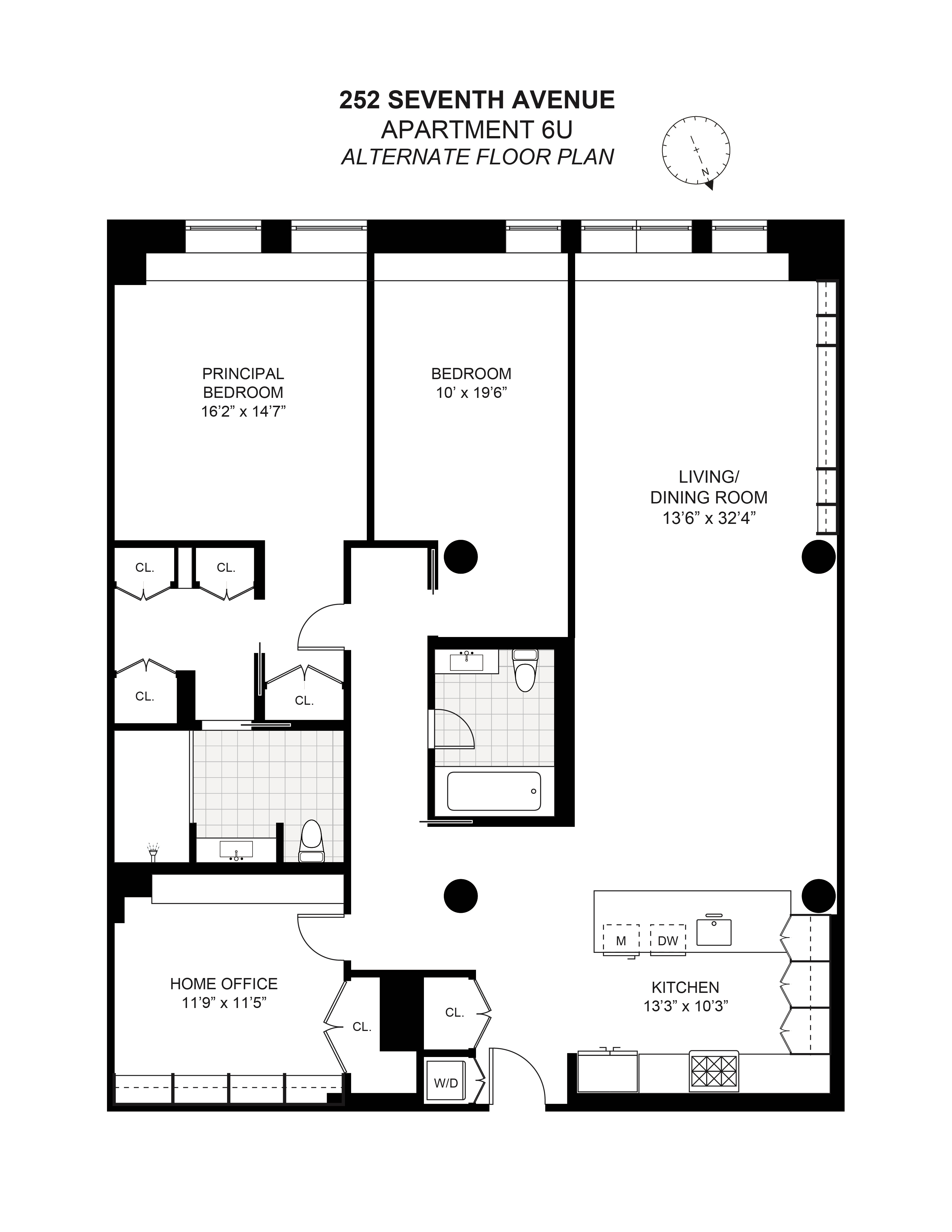 Floorplan for 252 Seventh Avenue, 6U