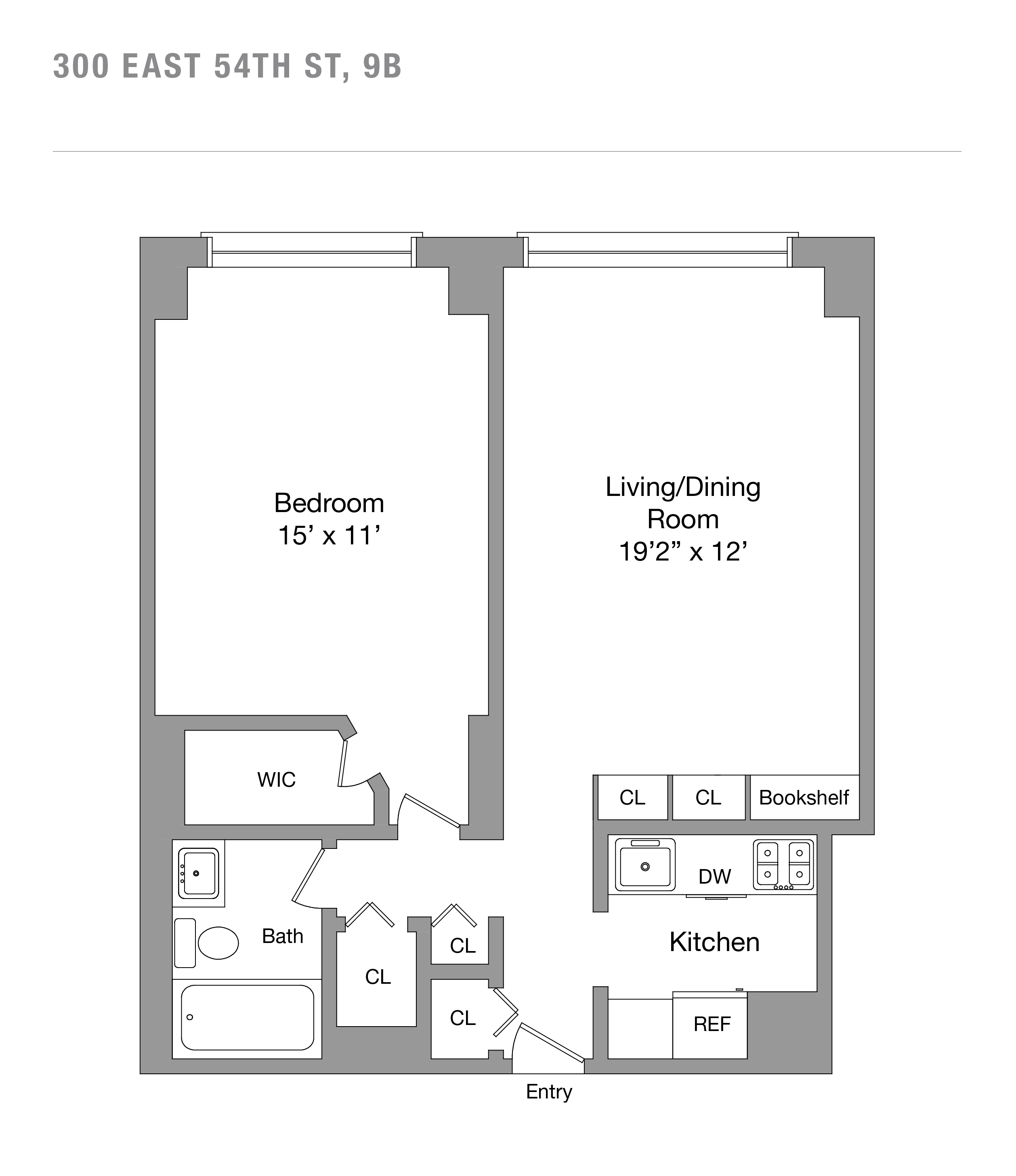 Floorplan for 300 East 54th Street, 9B