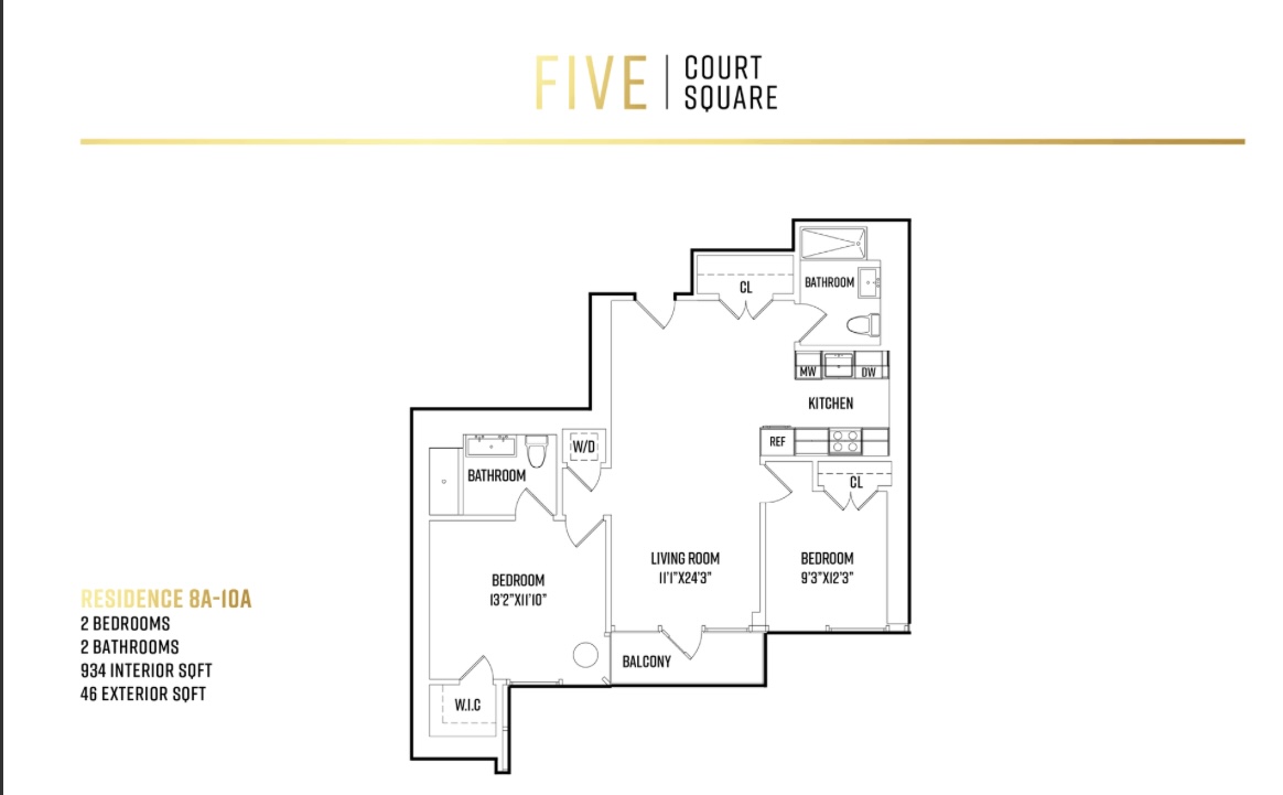 Floorplan for 5 Court Square West, 8A