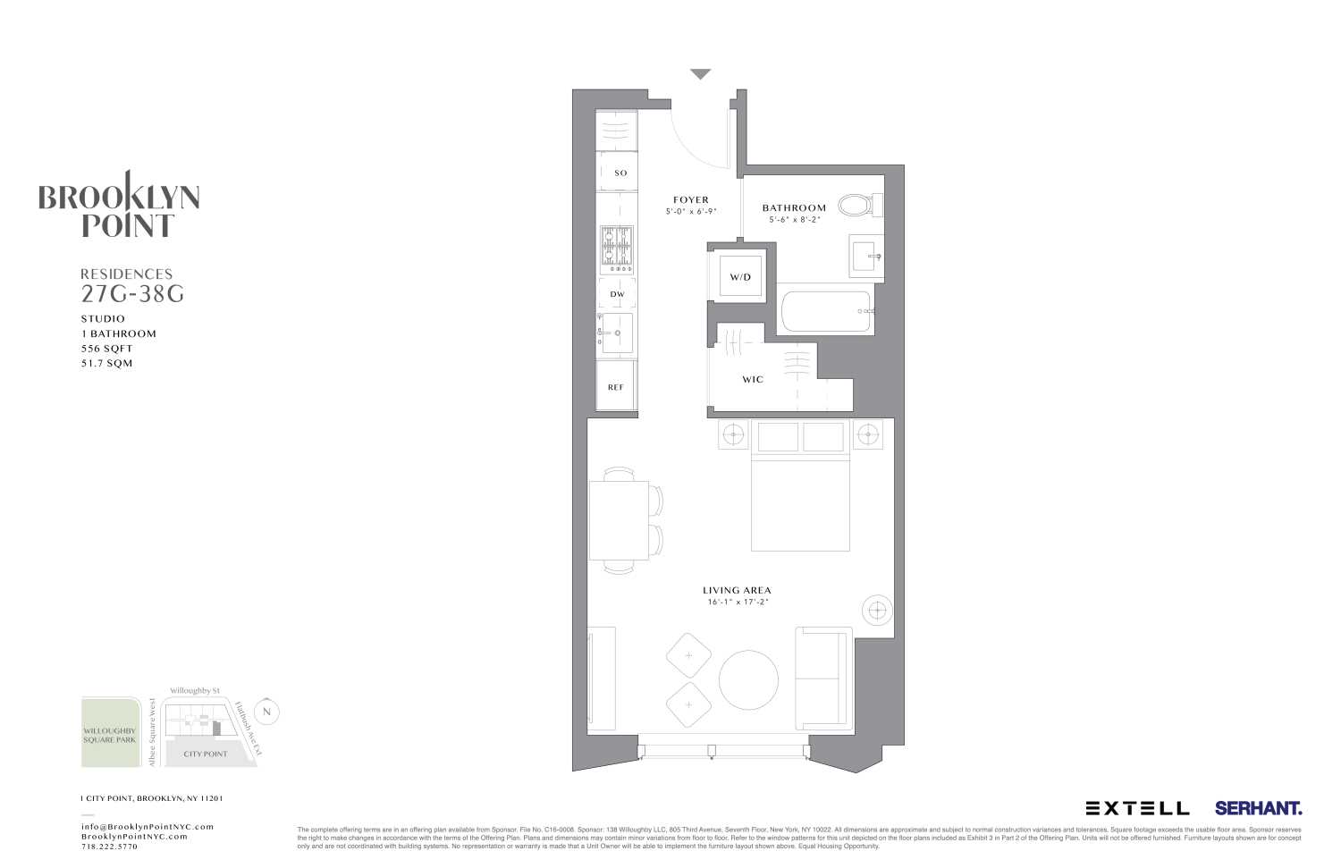 Floorplan for 1 City Point, 38G