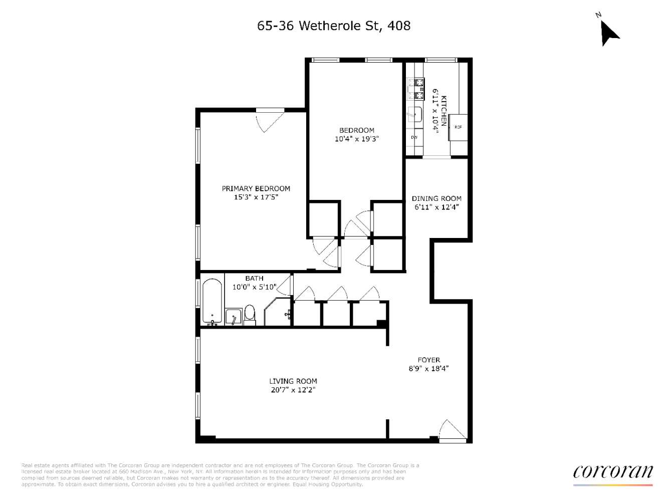 Floorplan for 65-36 Wetherole Street, 408