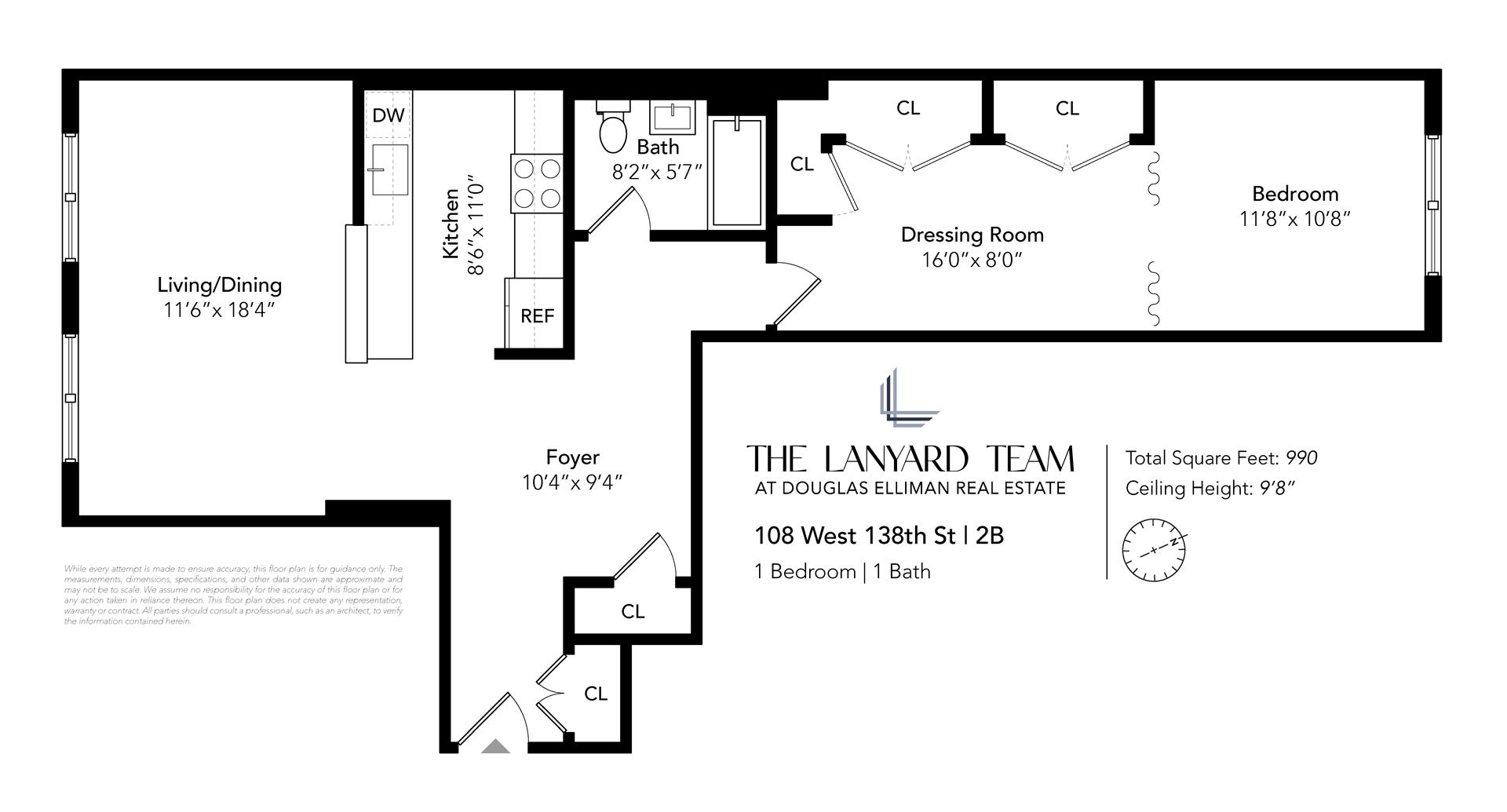 Floorplan for 108 West 138th Street, 2B