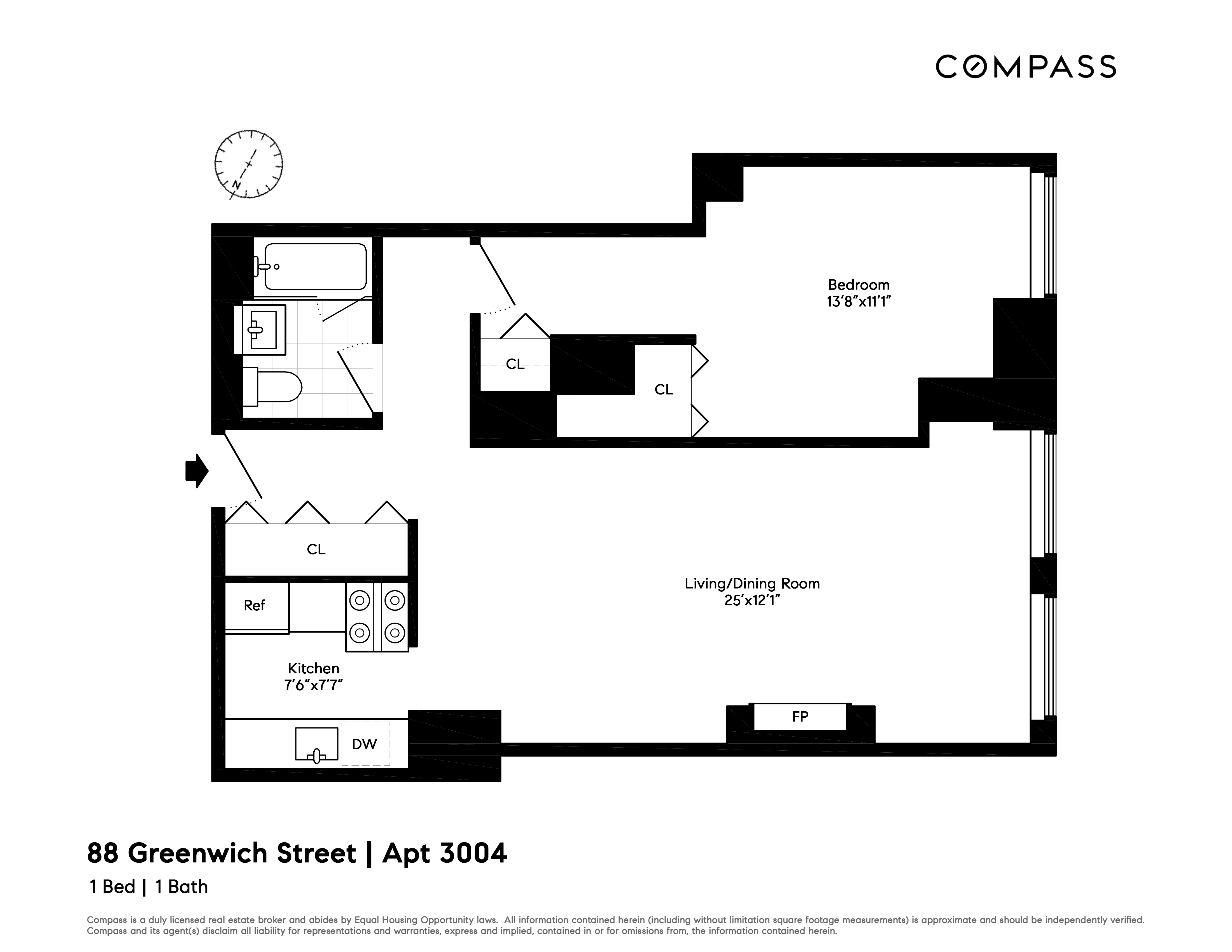 Floorplan for 88 Greenwich Street, 3004