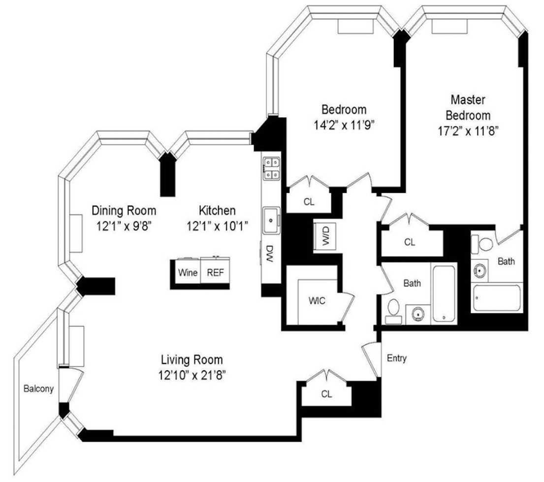 Floorplan for 200 East 32nd Street, 19D