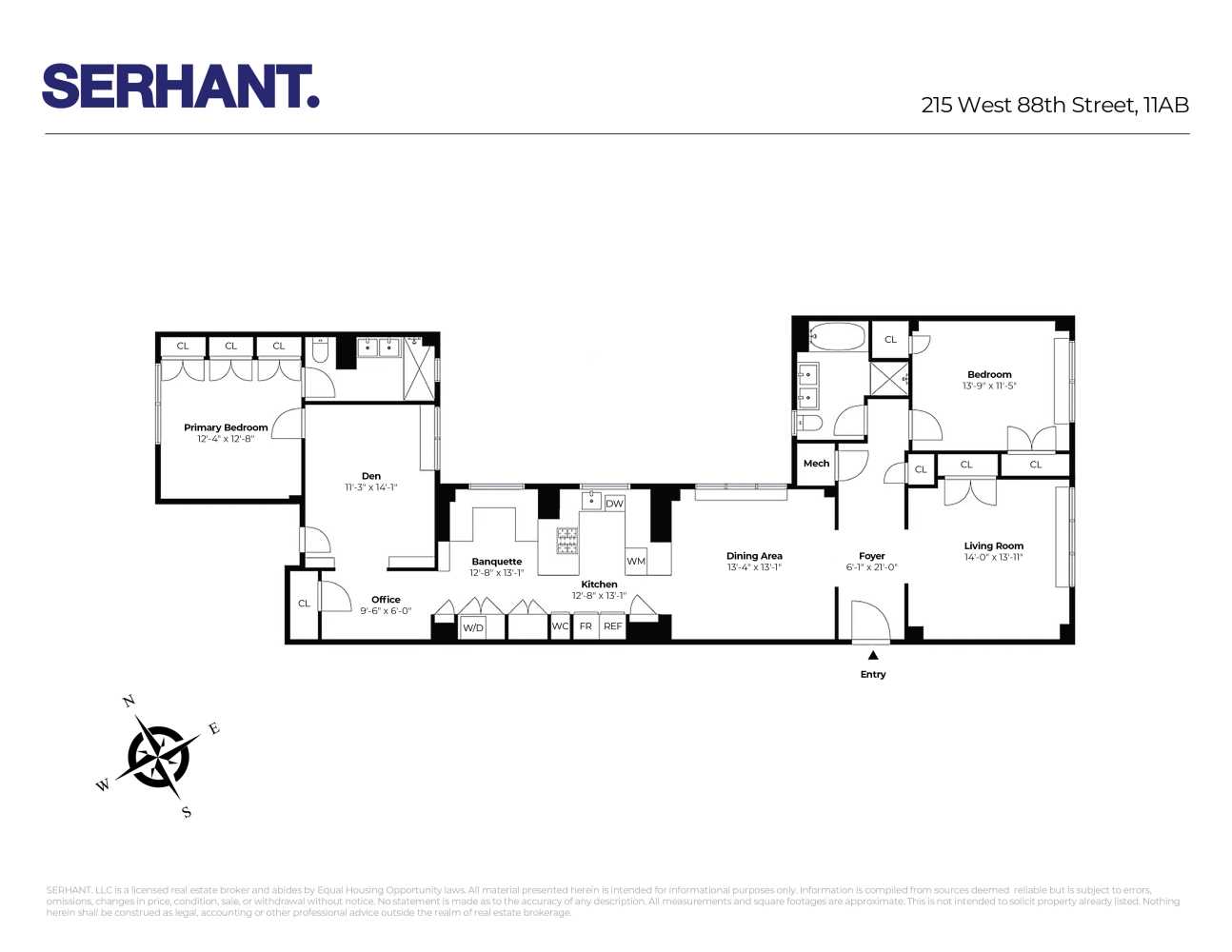 Floorplan for 215 West 88th Street, 11AB