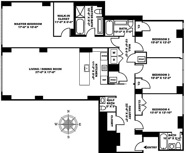 Floorplan for 151 East 85th Street, 15C