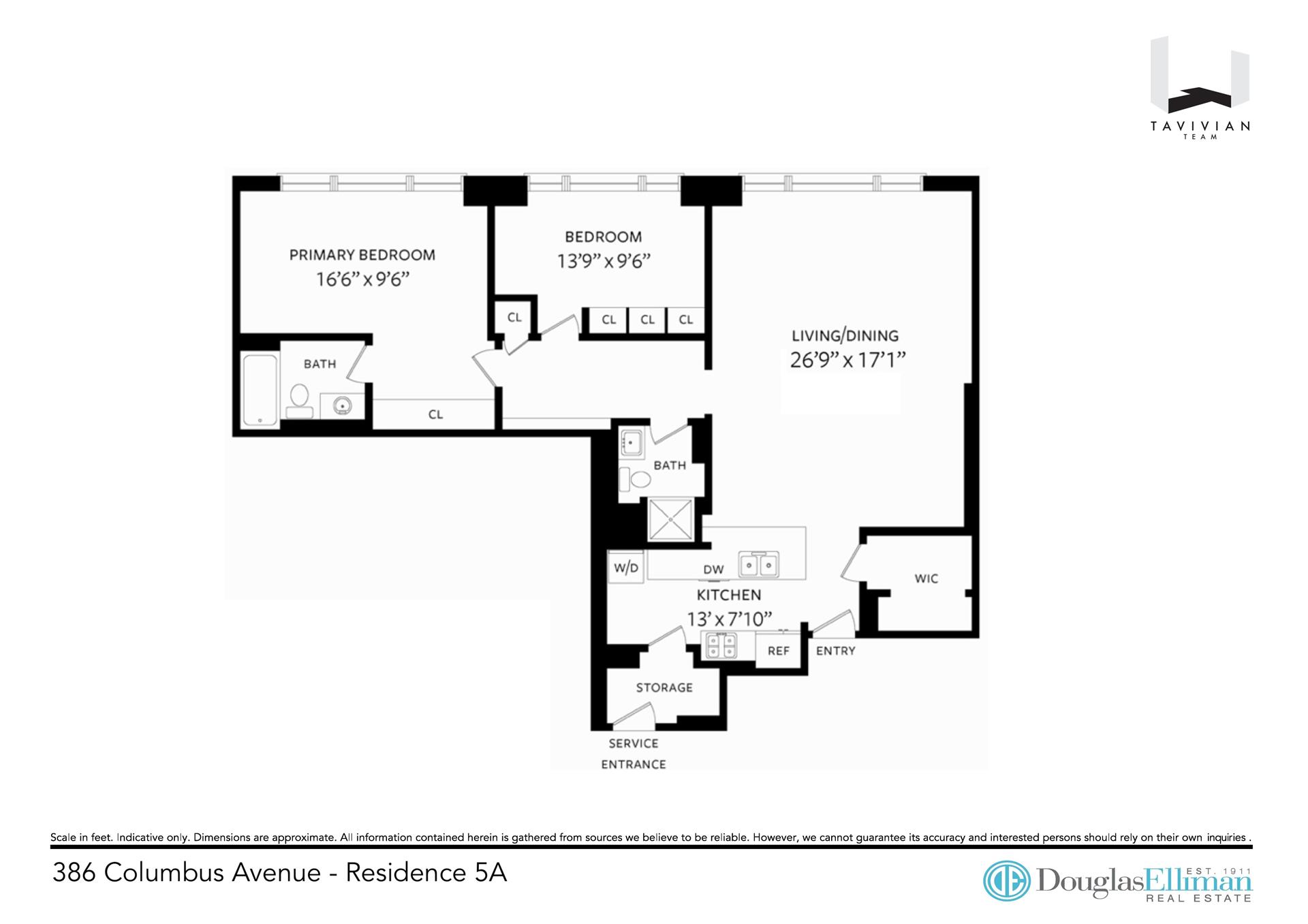 Floorplan for 386 Columbus Avenue, 5A