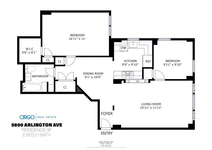 Floorplan for 5800 Arlington Avenue, 9F