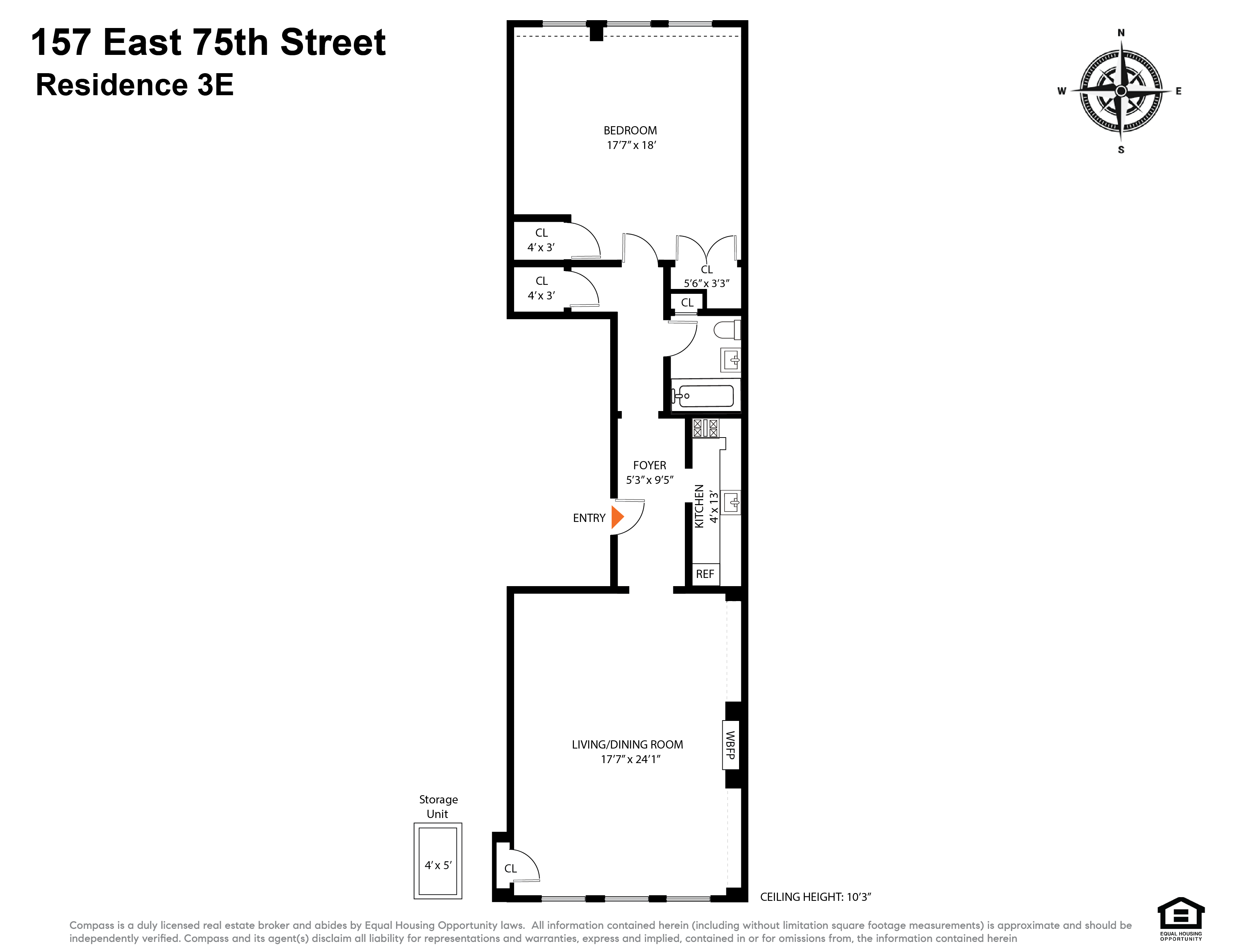 Floorplan for 157 East 75th Street, 3E