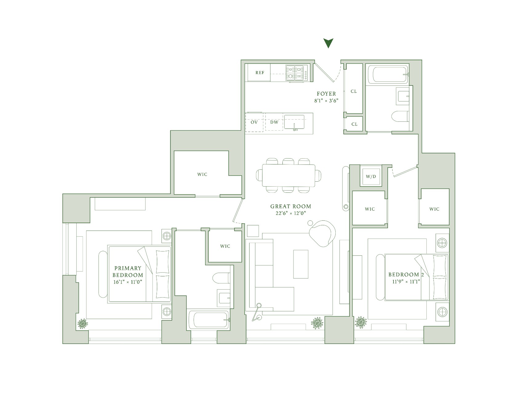 Floorplan for 210 Warren Street, 5N