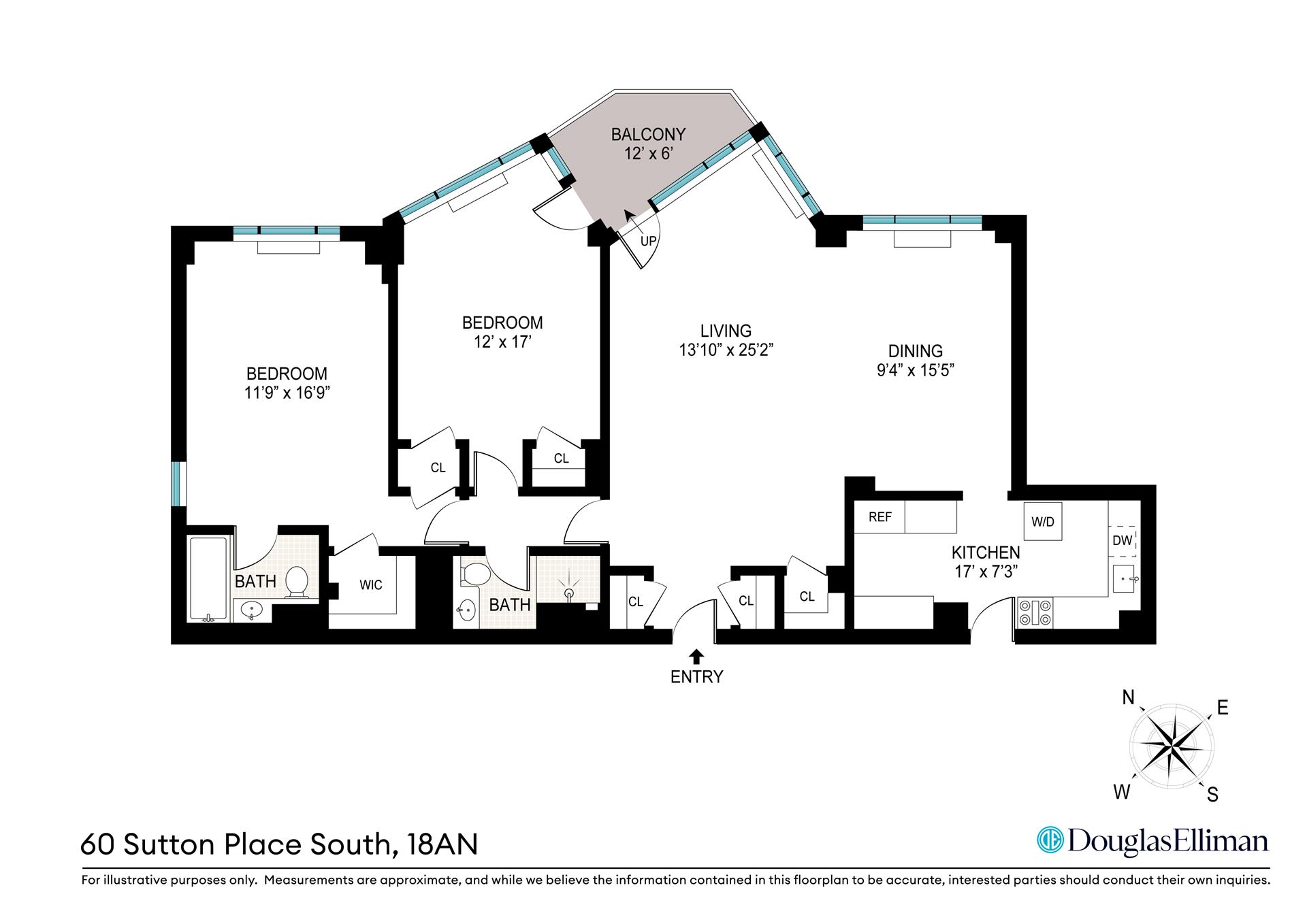 Floorplan for 60 Sutton Place, 18AN