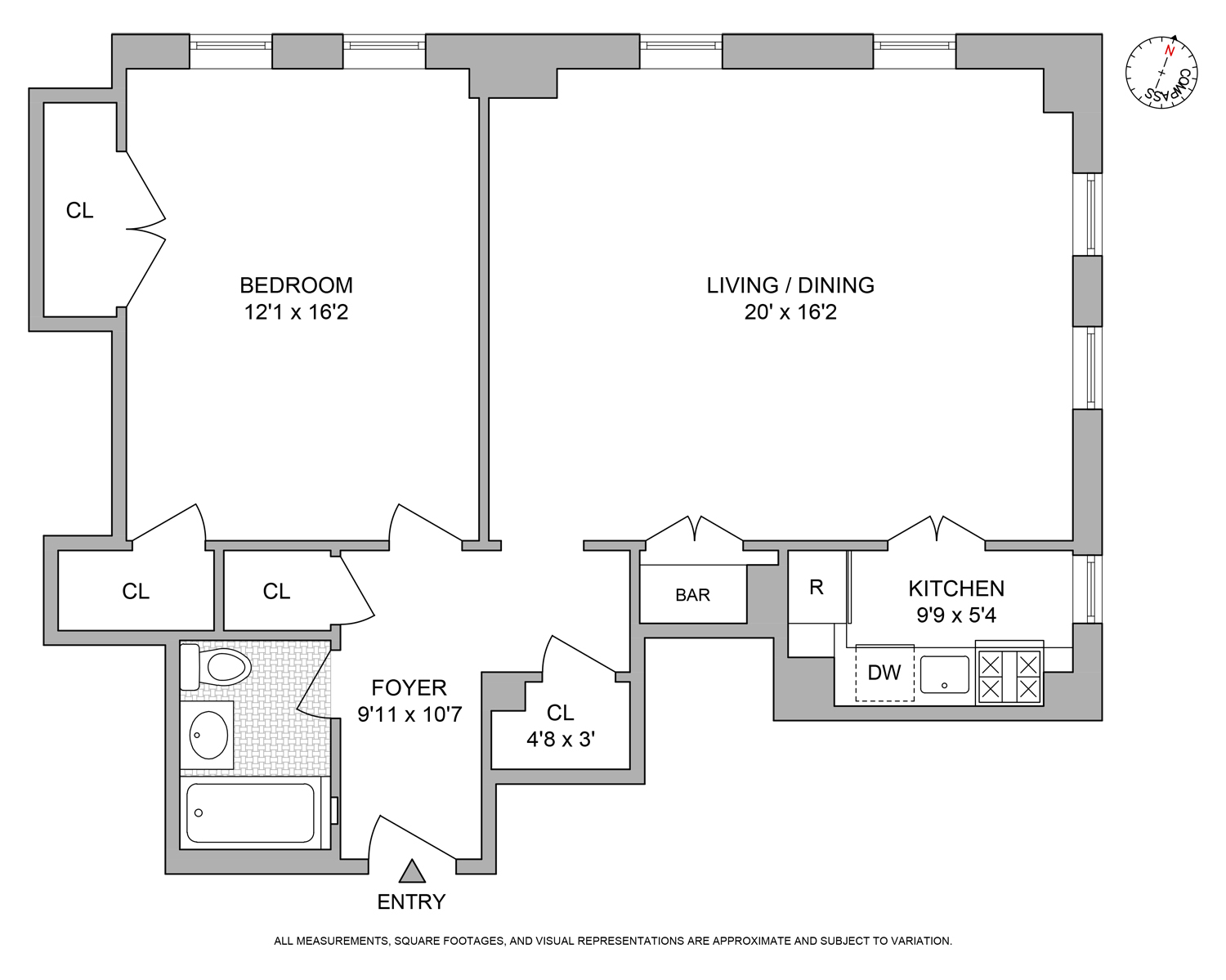 Floorplan for 465 West 23rd Street, 15B