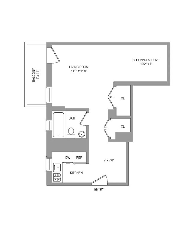 Floorplan for 186 West 80th Street, 4M