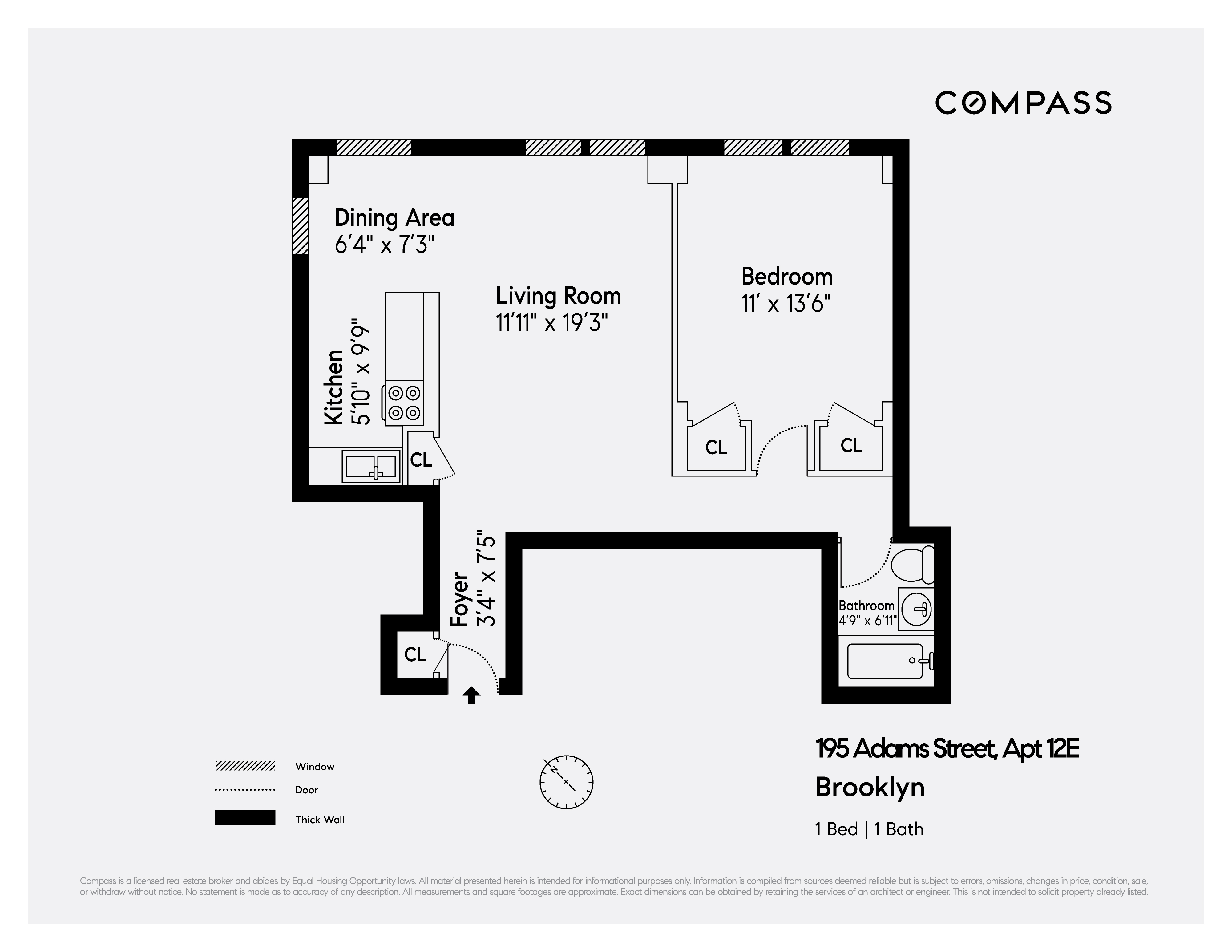 Floorplan for 195 Adams Street, 12E