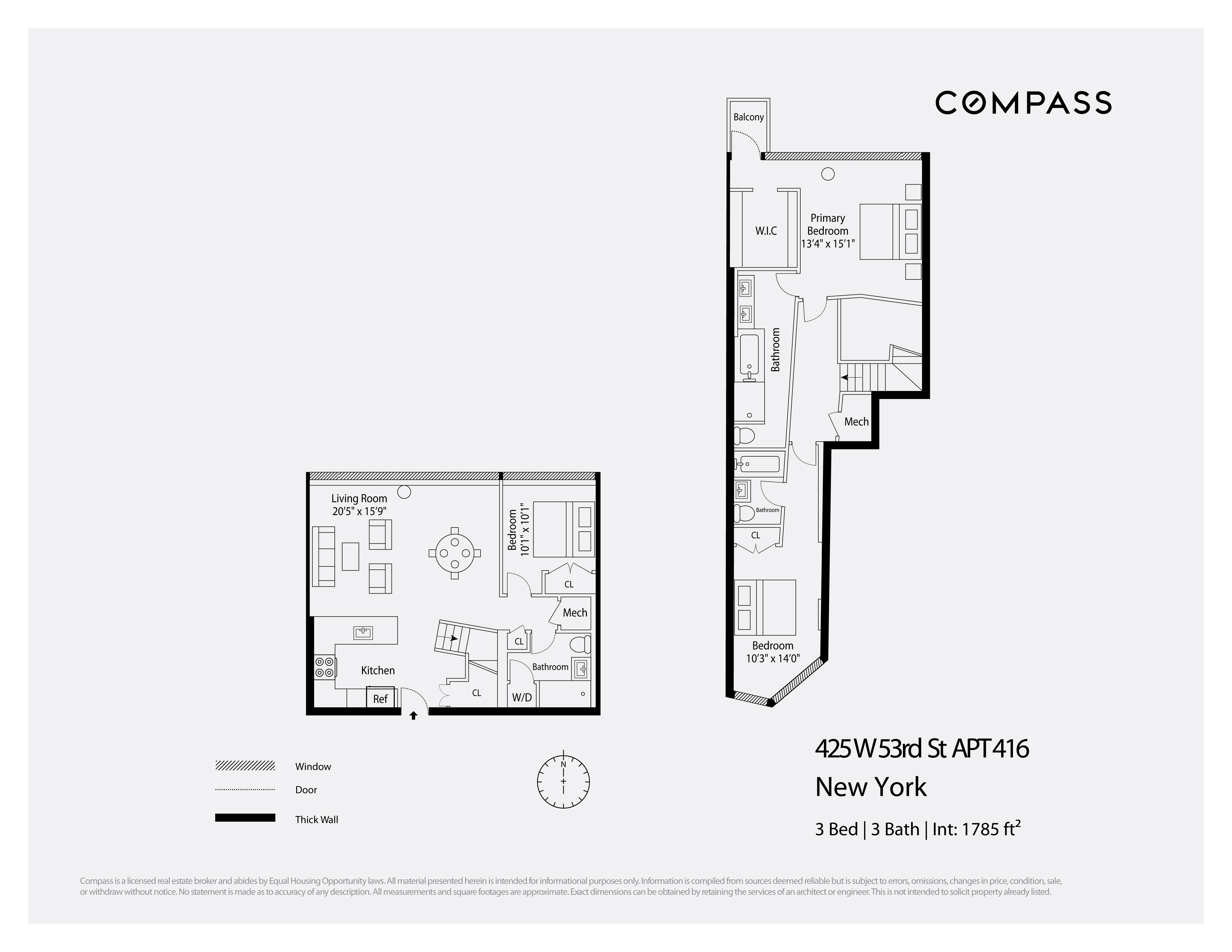 Floorplan for 425 West 53rd Street, 416