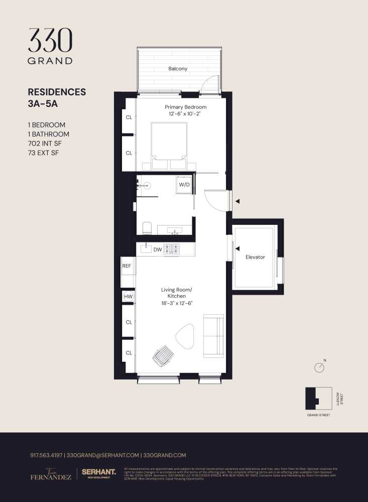 Floorplan for 330 Grand Street, 3A