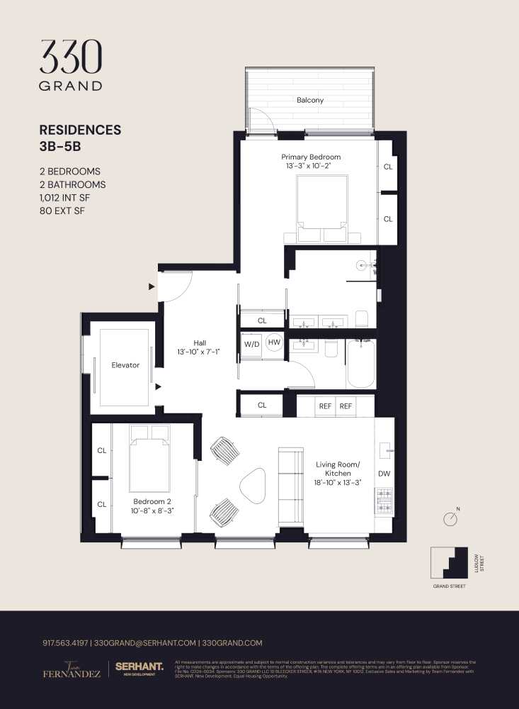 Floorplan for 330 Grand Street, 4B