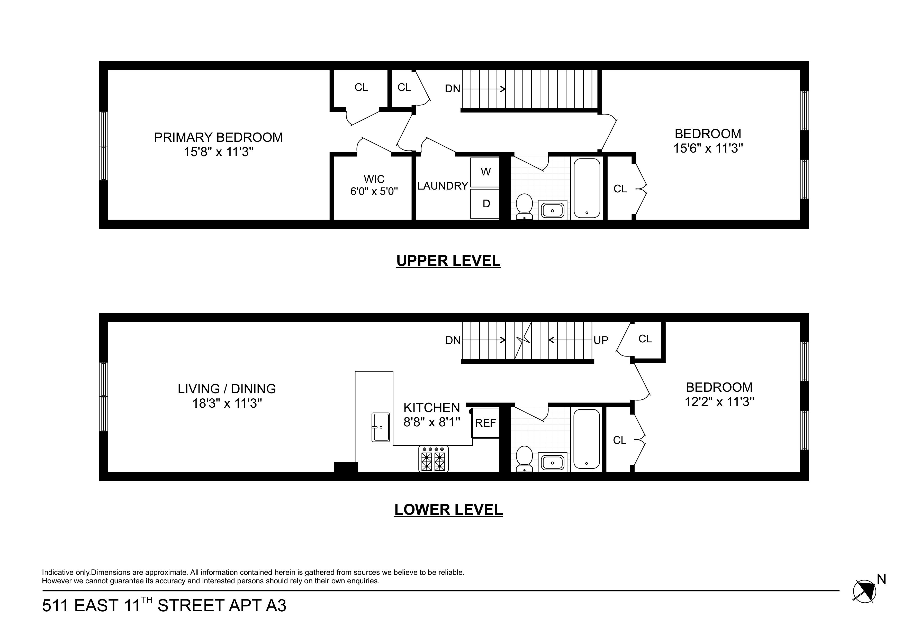 Floorplan for 511 East 11th Street, A3