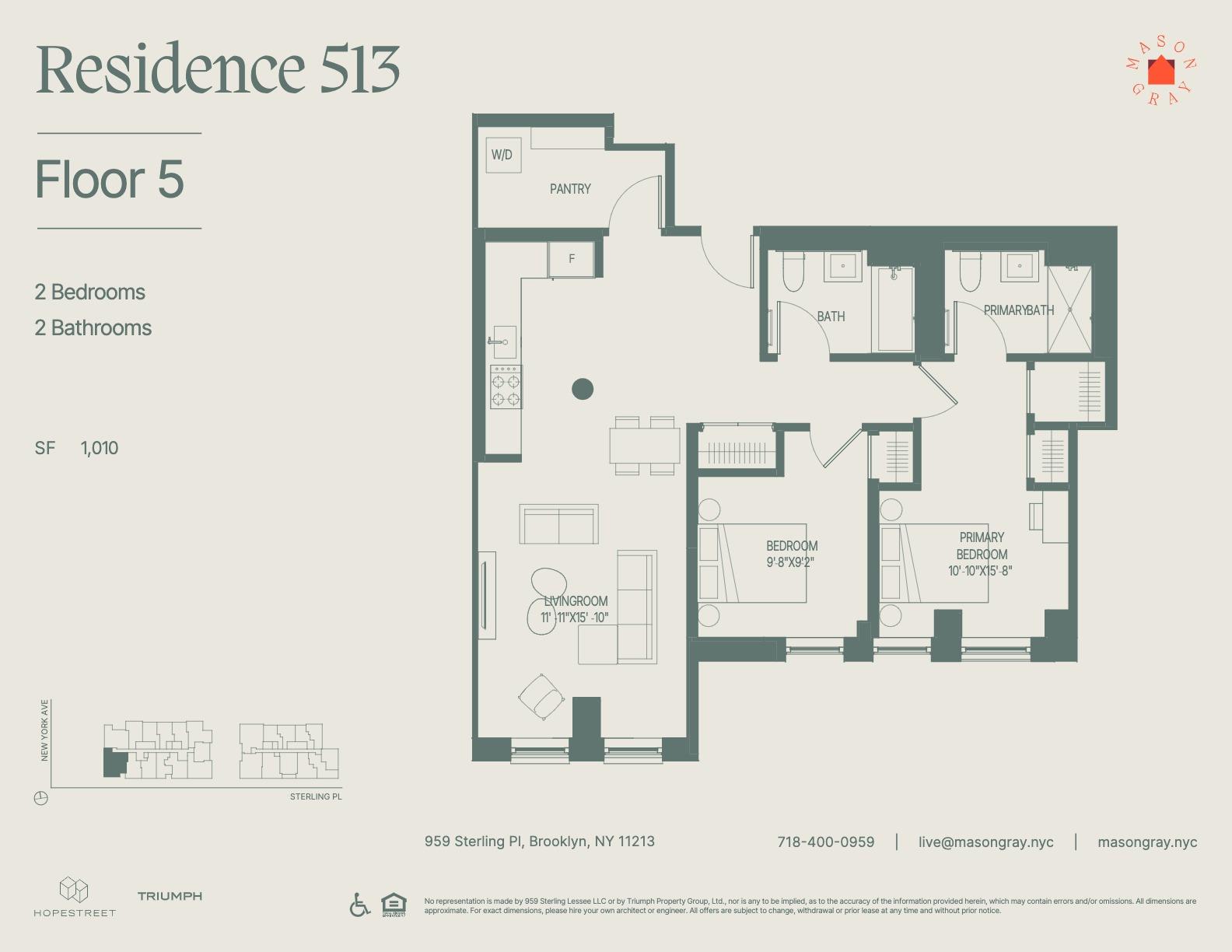 Floorplan for 955 Sterling Place, 513