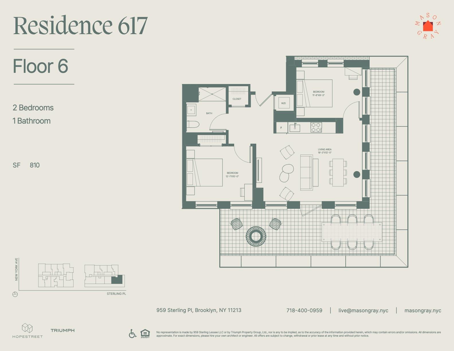 Floorplan for 955 Sterling Place, 617