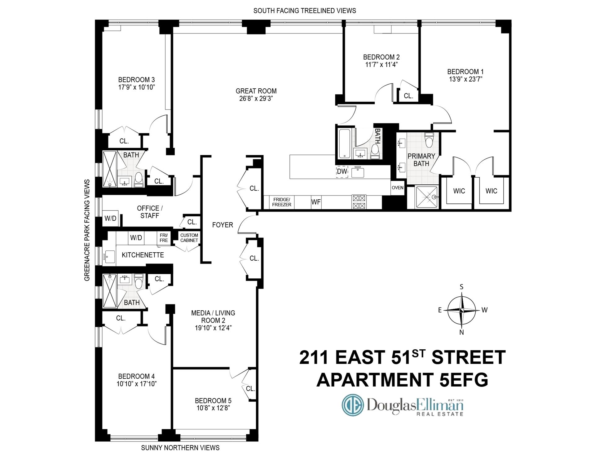 Floorplan for 211 East 51st Street, 5EGF