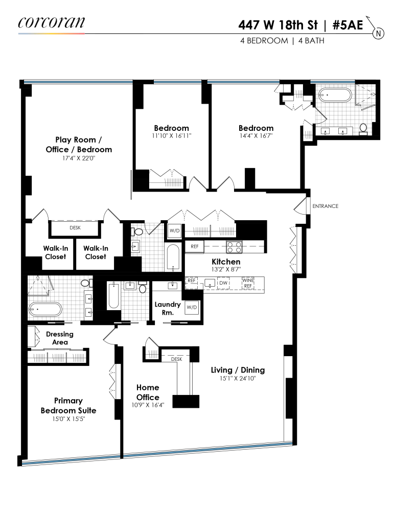 Floorplan for 447 West 18th Street, 5AE