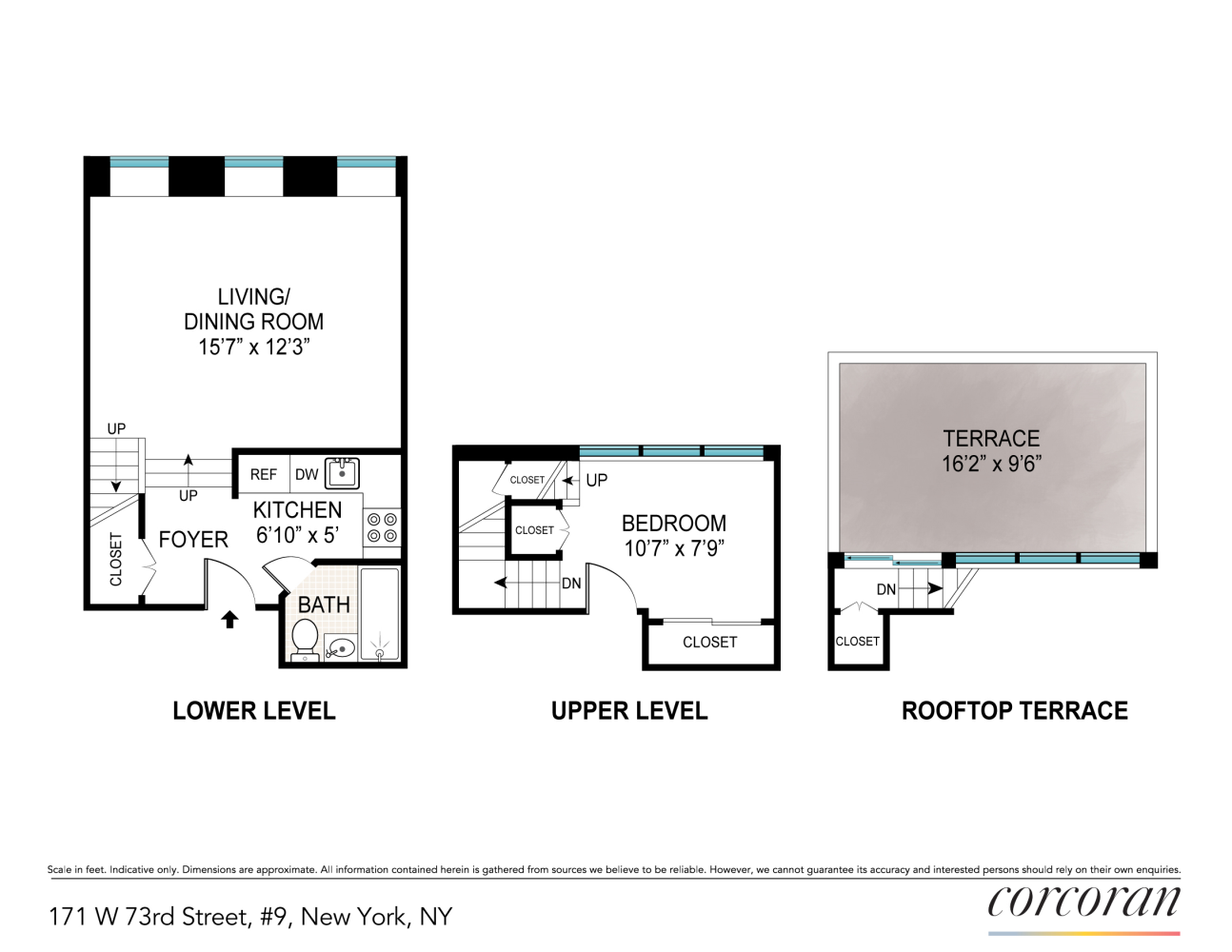 Floorplan for 171 West 73rd Street, 9