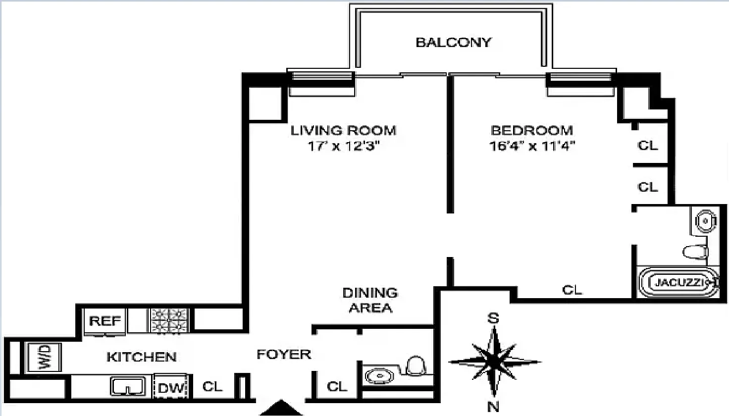 Floorplan for 161 West 61st Street, 26H