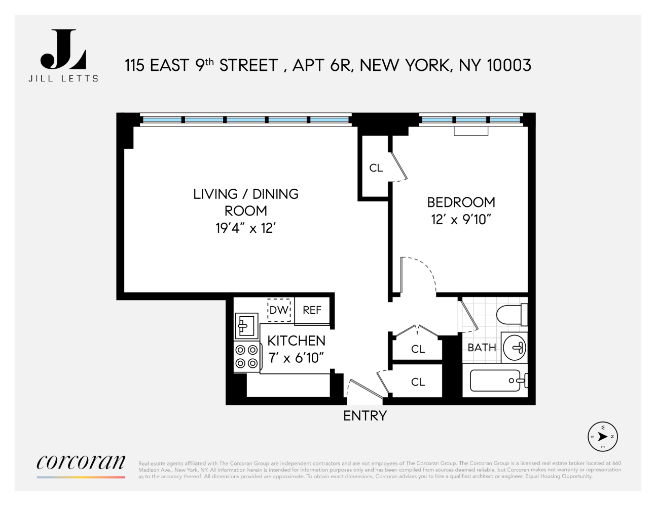 Floorplan for 115 East 9th Street, 6R