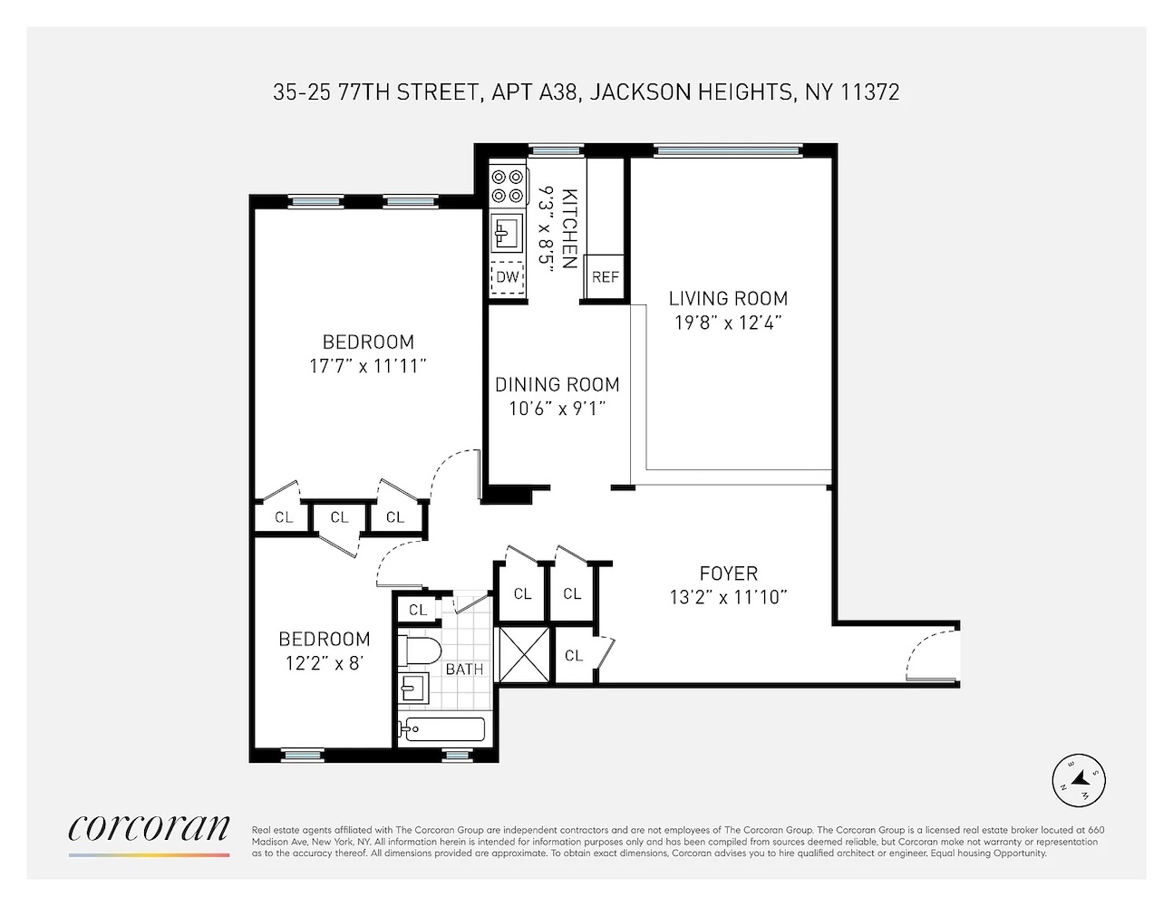 Floorplan for 35-25 77th Street, A38