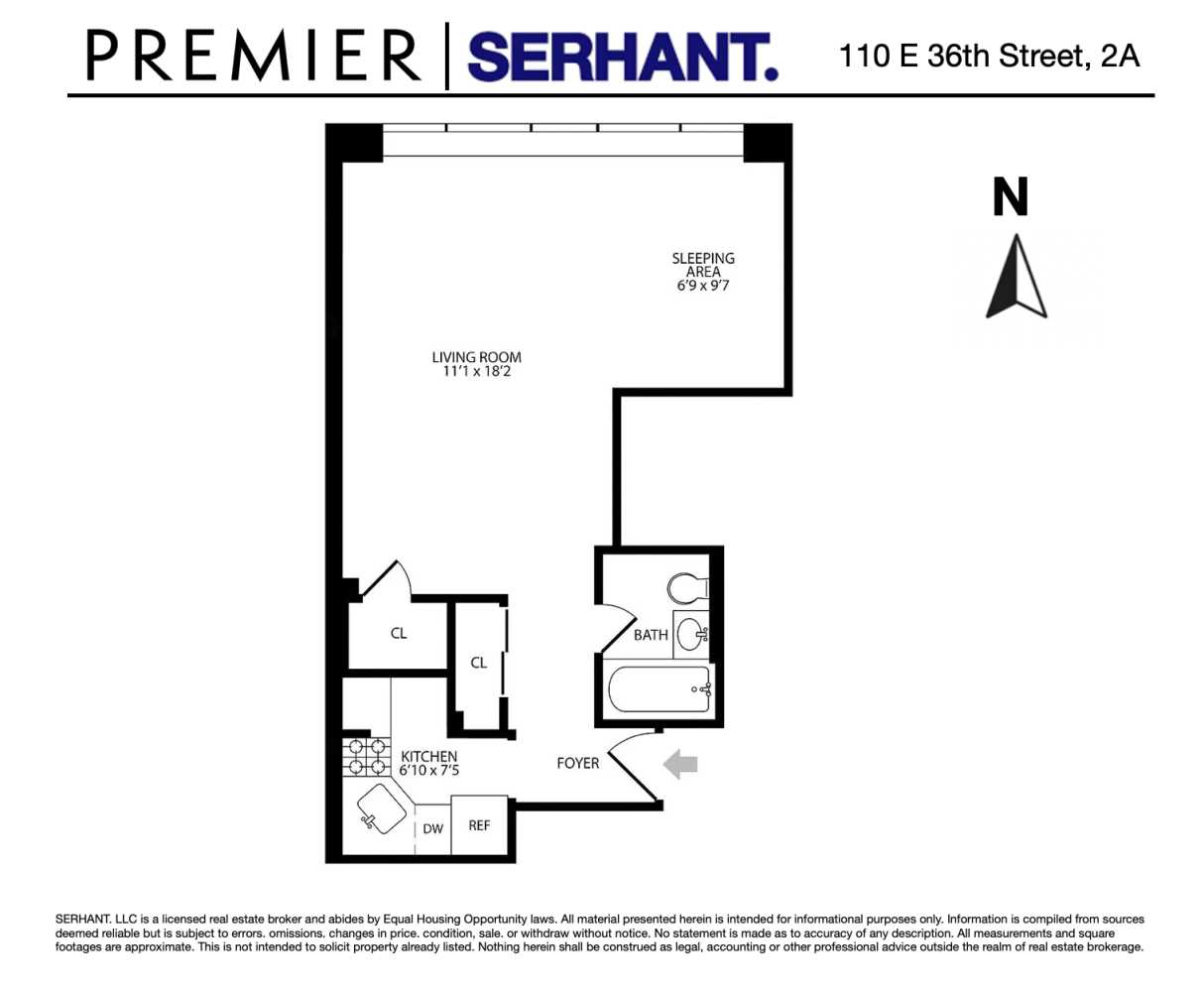 Floorplan for 110 East 36th Street, 2A