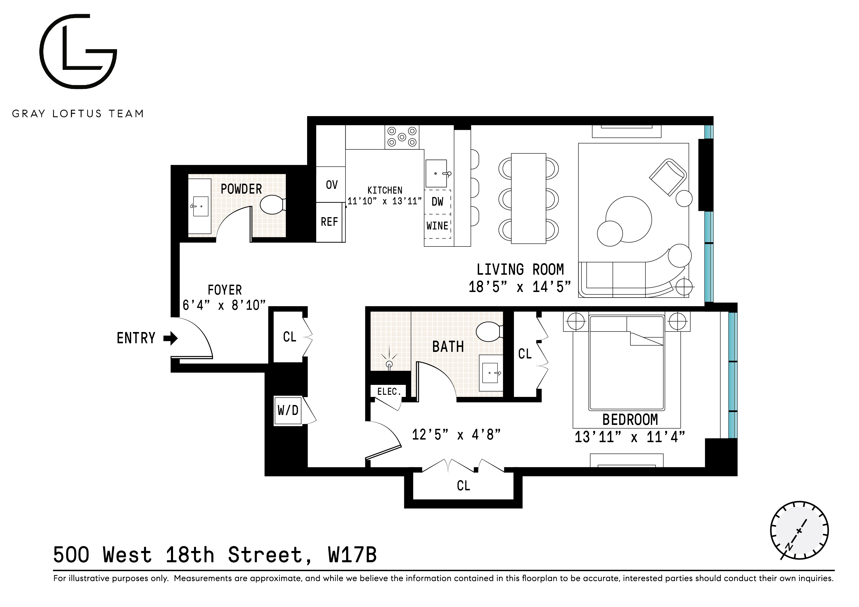 Floorplan for 500 West 18th Street, WEST17B