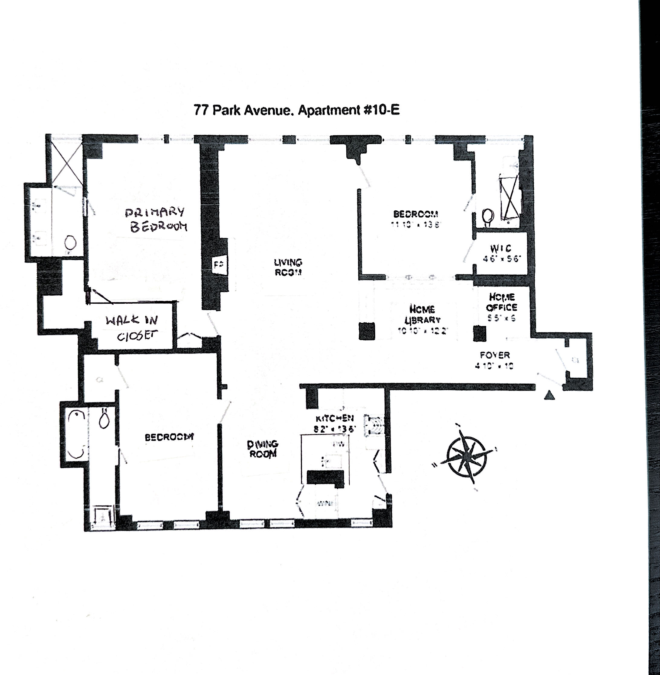 Floorplan for 77 Park Avenue, 10E