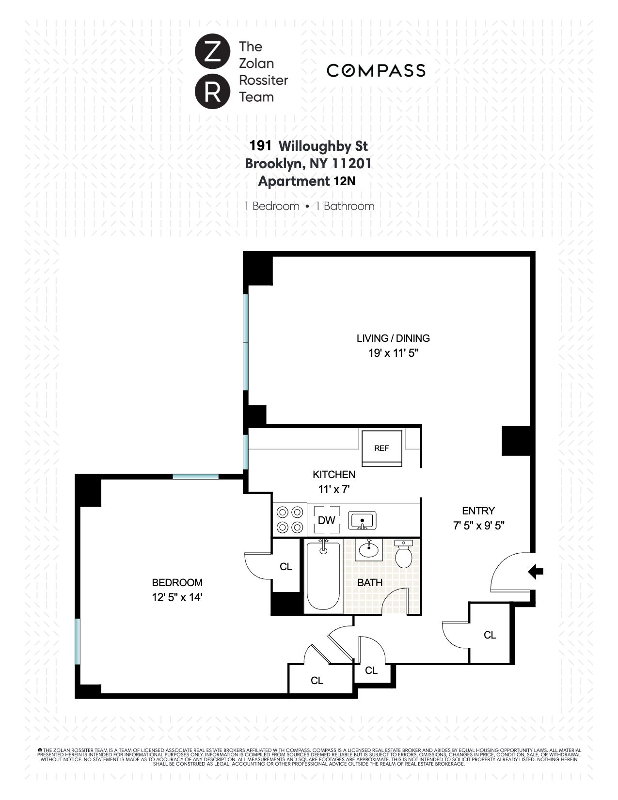 Floorplan for 191 Willoughby Street, 12N