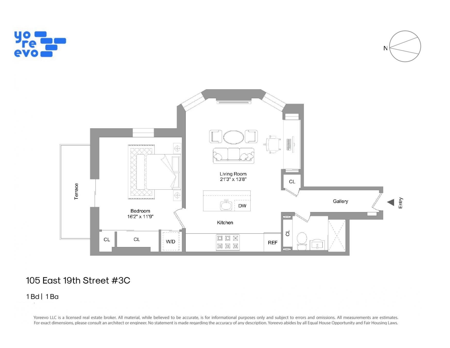 Floorplan for 105 East 19th Street, 3C