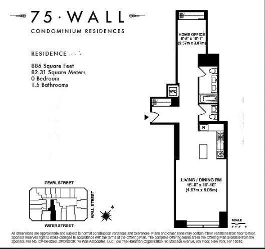 Floorplan for 75 Wall Street, 26-A