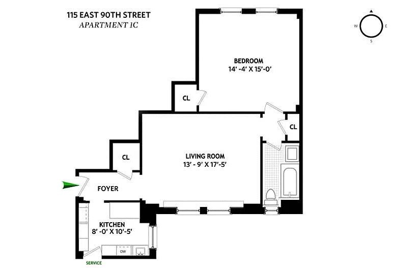 Floorplan for 115 East 90th Street, 1C