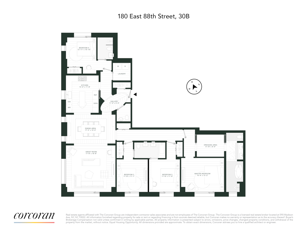 Floorplan for 180 East 88th Street, 30B