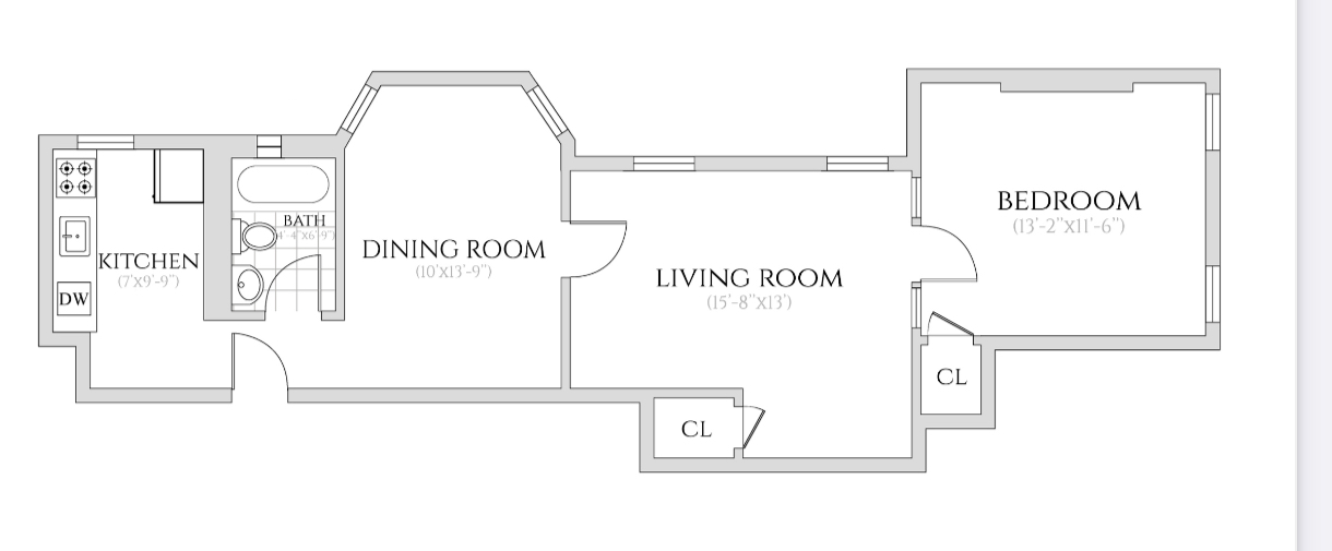 Floorplan for 238 West 4th Street, B