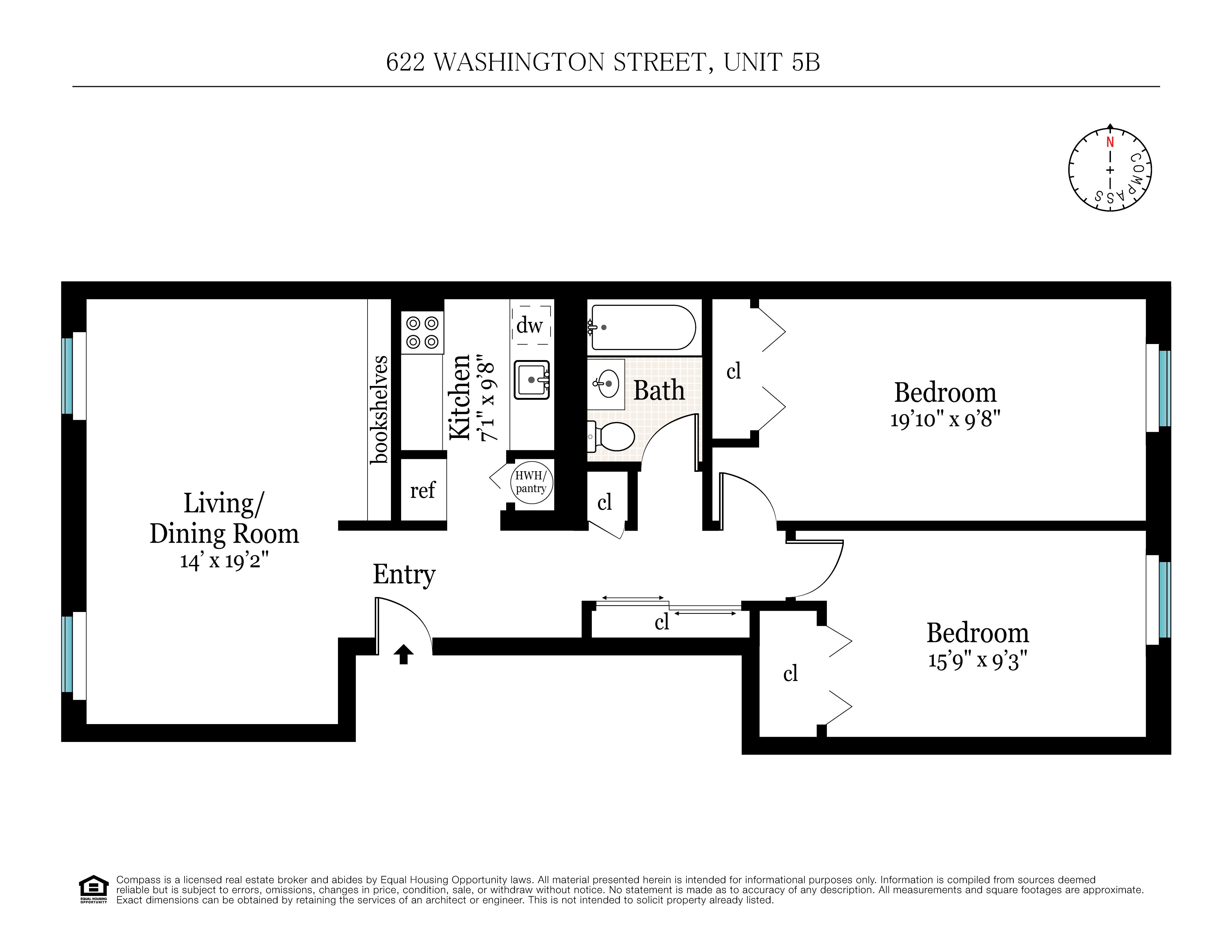 Floorplan for 622 Washington Street, 5B