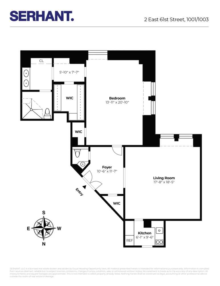 Floorplan for 2 East 61st Street, 1001/1003