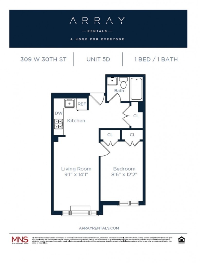 Floorplan for 309 West 30th Street, 6-D