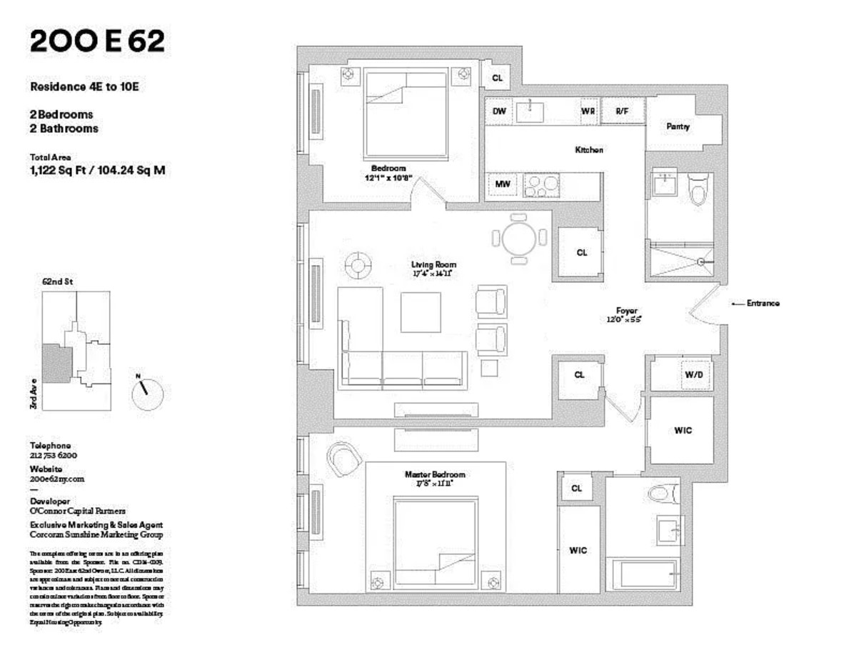 Floorplan for 200 East 62nd Street, 10E