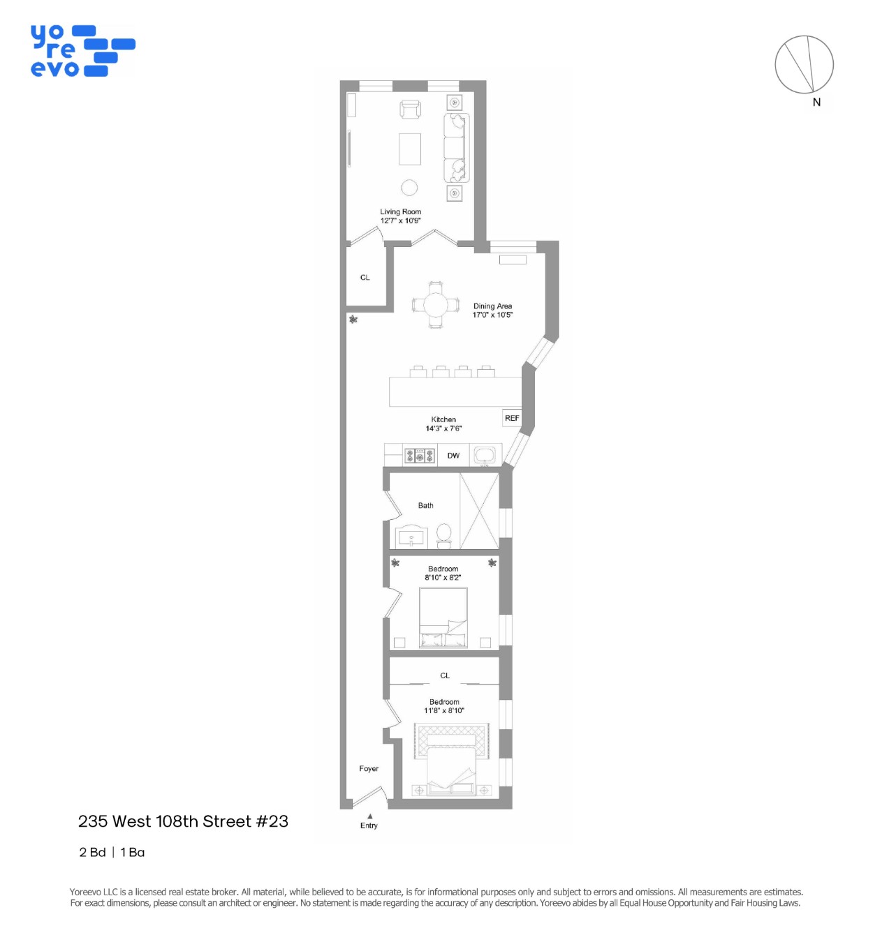 Floorplan for 235 West 108th Street, 23