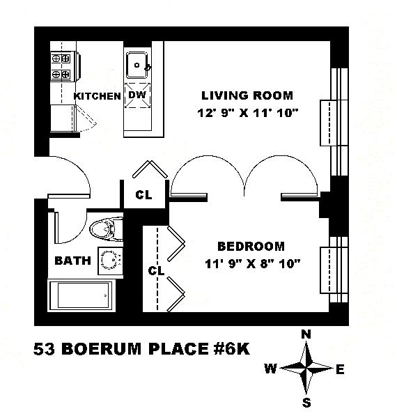 Floorplan for 53 Boerum Place, 6K