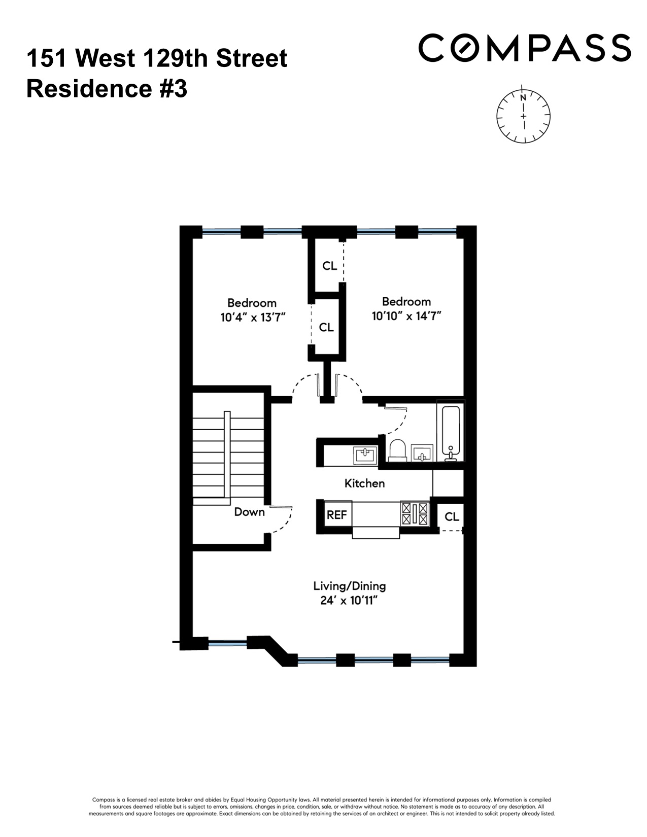 Floorplan for 151 West 129th Street, 3