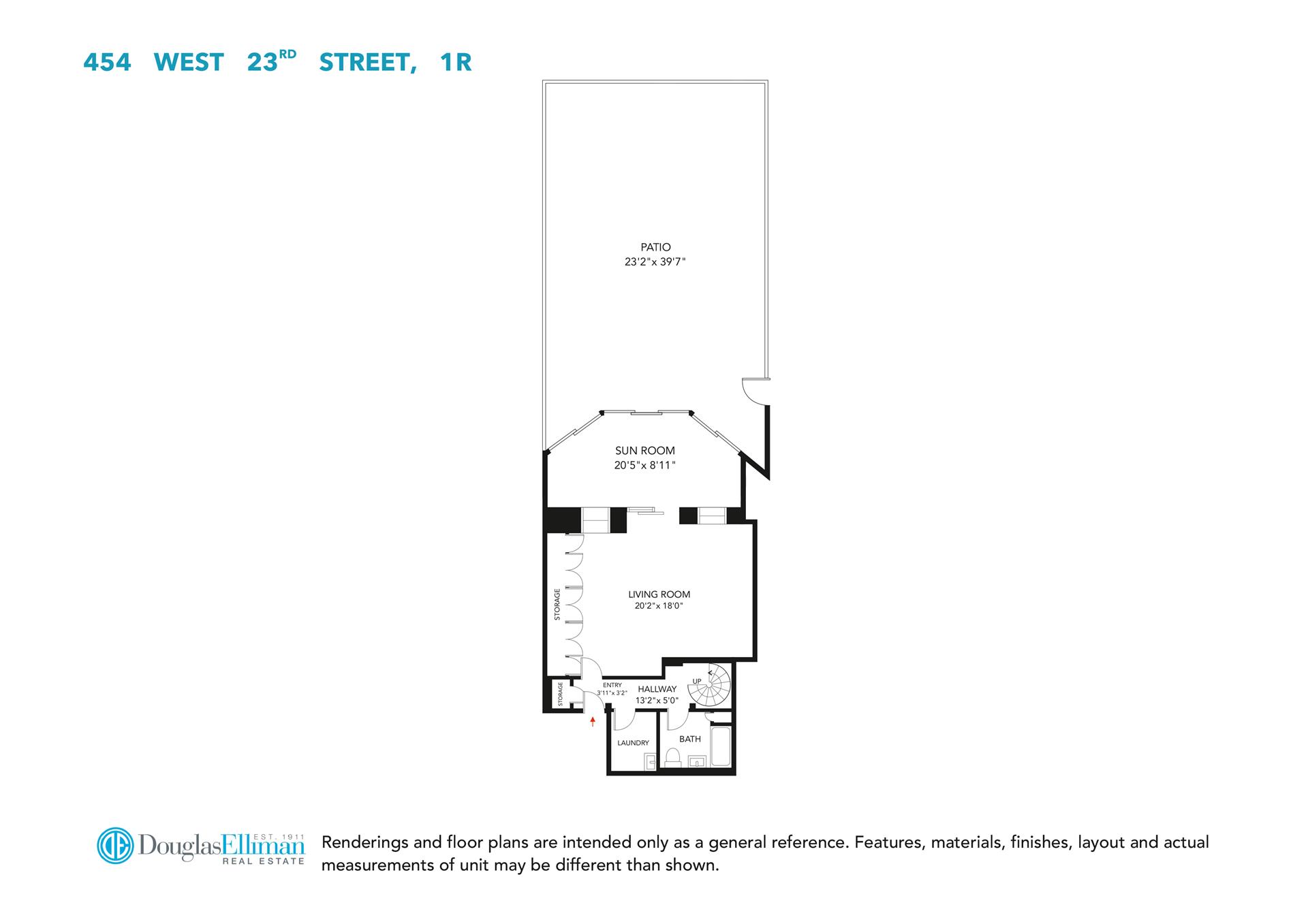 Floorplan for 454 West 23rd Street, 1R