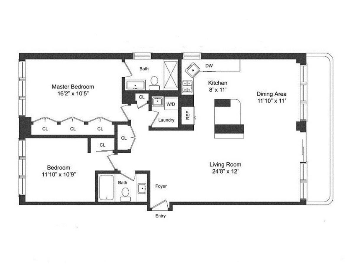 Floorplan for 343 East 74th Street, 12-G