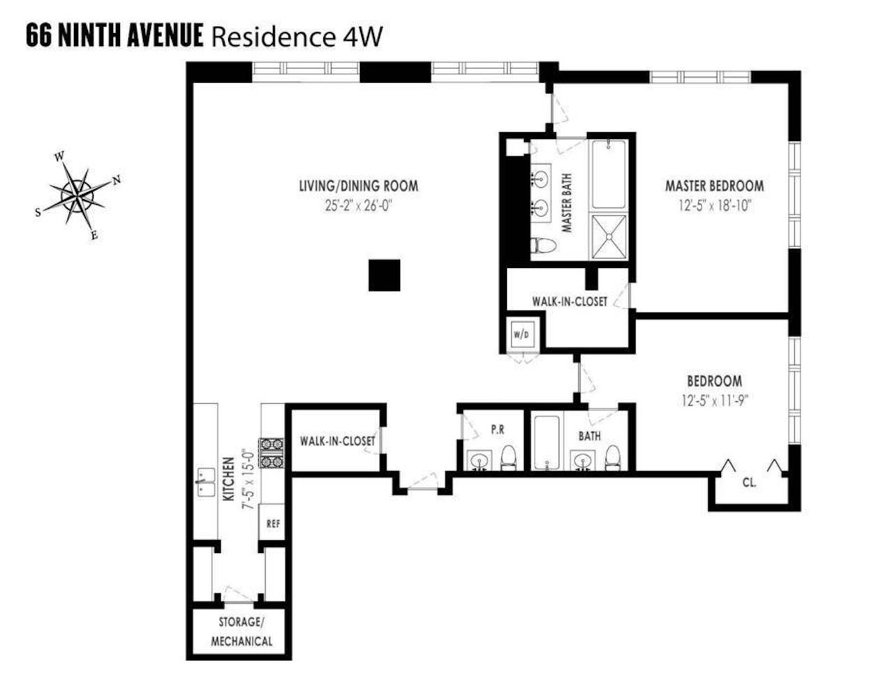 Floorplan for 66 9th Avenue, 4W