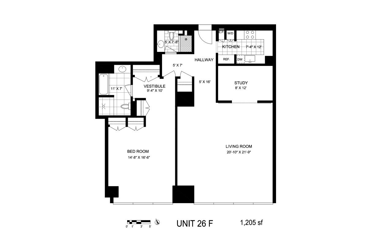 Floorplan for 641 5th Avenue, 26-F